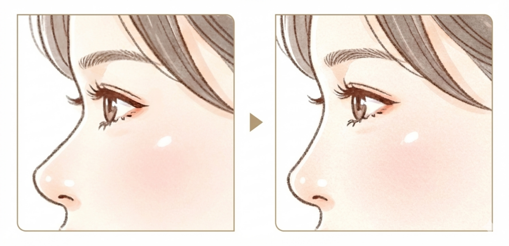 眉間プロテーゼのbefore&after画像